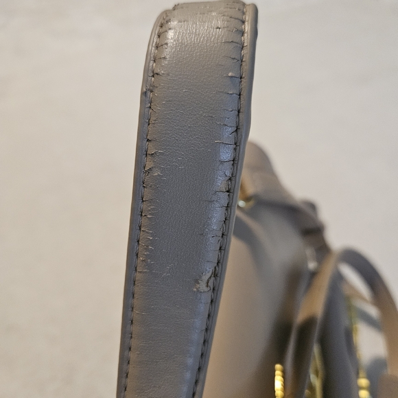 Love Moschino Heart-Bit Top Handle Bag Taupe Nude Leather Luxury Coquette Girl - Picture 10 of 14